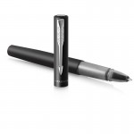 Ручка-роллер "Vector XL Black", корпус-нерж.сталь, лак металлик, черный (Parker)