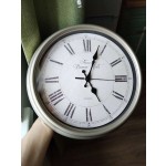 Часы настенные пластиковые "Классика", круглые, d=31 см, серый перламутр, римские цифры (Тройка)