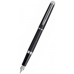 Ручка перьевая "Hemisphere Matt Black CT", корпус-латунь, мат.лак, хром, F (Waterman)