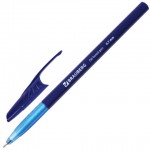 Ручка шариковая "Oil Base", масляная,корпус синий, игольчатый, 0,7мм, синий (Brauberg)