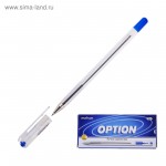 Ручка шариковая "Option", корпус прозрачный, масляная, 0,5мм, синий (MunHwa)