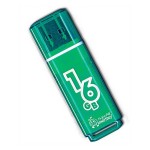 Флешка 16Gb USB 2.0 "Glossy", зеленый (SmartBuy)