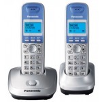 Радиотелефон KX-TG2512RUS, две трубки, серый/голубой (Panasonic)