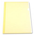 Папка-уголок А4, тисненый пластик 0,10мм, желтый (Бюрократ)