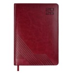 Ежедневник 2026г., 146х211мм, бордовый, 176л, кожзам, белый блок, закругленные углы (Escalada)