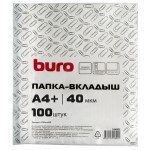 Файл А4+ с перфорацией,  40мкм, прозрачный, 100шт/уп, глянец (Buro) цена за 1 шт