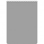 Блокнот А5,  60л, клетка, спираль, перфорация, мелованный картон, серебро (Hatber)