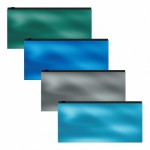 Папка-конверт на молнии 255х130мм, "ZIP", пластик, ассорти, "Glossy Ice Metallic" (Erich Krause)