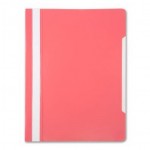 Папка-скоросшиватель А4, прозрачный верхний лист, пластик 120/160мкм, розовый (Бюрократ)