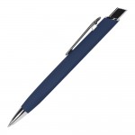 Ручка шариковая "Pyramid Neo", алюминий, корпус-синий, soft-touch, хром (Portobello)