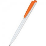 Ручка шариковая одноразовая "Dart basic", белый, оранжевый клип (Senator)