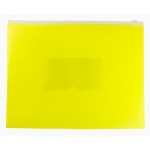 Папка-конверт на молнии A5 "ZIP", пластик желтый "Double Neon" (Бюрократ)