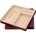 Подарочная коробка на 4 предм., флокированный ложемент, крышка плотная, бордовая (nazarenogabrielli)