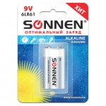 Батарейка крона 9V Алкалиновая 1шт.в блистере 6LR,6LF22,1604A (Sonnen)