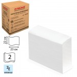 Полотенца бумажные Z-сложение, 2-слойные, 22х23, 200л/пачка (Лайма)