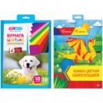 Набор цветной самоклеящейся бумаги А4 10 цветов, европодвес (ArtSpace)