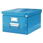 Короб для хранения документов А4 "Click&Store Wow", голубой глянец (Leitz)