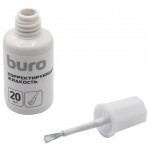 Корректирующая жидкость, на основе растворителя, с кистью, 20мл (Buro)