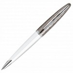 Ручка шариковая "Carene Contemporary White ST"корпус-латунь, лак, серебро (Waterman)