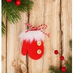 Украшение новогоднее "Варежка пушистая с пуговками" 7,5*6 см красный, мягкая подвеска