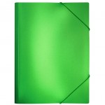 Папка на резинках А4 15мм, "Metallic", 3 клапана, пластик, зеленый (Index)