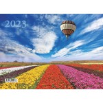Календарь квартальный 2023г 3-х блочный на 3-х гребнях, бегунок, "Воздушный шар" (Офис-Лидер)