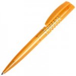 Ручка шариковая "Ice Spring", прозрачный корпус, оранжевый