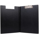 Папка-планшет А4, зажим, крышка, до 100л, внутренний карман, картон/пвх, черный (ДПС)