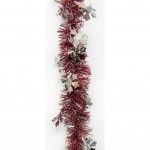 Мишура двухцветная, декор "Снежинка", длина 2м, т.9см, красн/сереб, синий/сереб, 5слоев, "EuroHouse"
