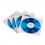 Конверт для CD/DVD, самоклеющиеся, 10шт/уп, белый/прозрачный (Hama)