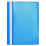 Папка-скоросшиватель А4, прозрачный верхний лист, пластик 120/160мкм, голубой (Бюрократ)