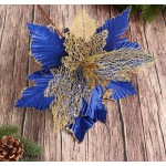 Украшение новогоднее "Холодный цветок", сине-золотой, 20 см (Зимнее волшебство)