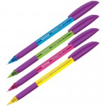 Ручка шариковая "Triangle 110 Color", тонированный корпус, резиновый упор, 0,7мм, синий (Berlingo)