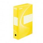 Короб архивный  80х345х245мм "Boxy Standard", гофрокартон, двойные стенки, желтый (Esselte)