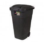 Ведро-контейнер для мусора, с крышкой,110л., черный.(Plast Team)