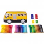 Набор для рисования "Connector School" 33 фломастера+10 клипc, металлич. коробка (Faber-Castell)