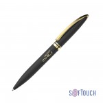 Ручка шариковая "Rocket", soft touch, черный, золото (Chili)