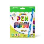 Фломастеры 12 цветов, "Colour", двухсторонние, смываемые (Yalong)