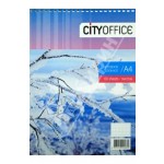 Блокнот А4,  60л, клетка, спираль, мелованный картон "Времена года-Зима" (CityOffice)