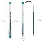 Ручка гелевая "Basic", прозрачный корпус, 0,5мм, зеленый (Staff)