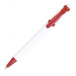 Ручка шариковая "Olly", белый, красный клип