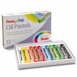 Пастель масляная 12 цветов, "Arts Oil Pastels", длина 60мм, диаметр 8мм, картонная упаковка (Pentel)