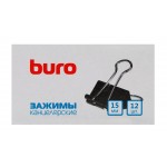 Зажим для бумаг 15 мм, черный, 12шт/уп, цена за 1шт (Buro)