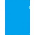 Папка-уголок А4, тисненый пластик 0,10мм, синий (Бюрократ)