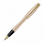 Ручка-роллер "Urban Premium Golden Pearl", корпус-латунь, алюминий, позолота 23К (Parker)