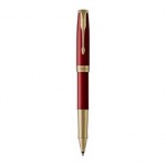 Ручка-роллер "Sonnet Lacquer Intense Red GT", корпус-латунь, лак, позолота (Parker)