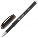 Ручка гелевая "Impulse", черный матовый, резиновый упор, игольчатый, 0,5мм, черный (Brauberg)