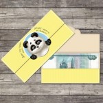 Конверт для денег "Даже панда знает" формовой, 17,5х8см (Дарите Счастье)