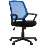 Кресло офисное "Step", сетка/тканьTW, механизм качания, синий-черный (Helmi)