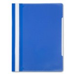 Папка-скоросшиватель А4, прозрачный верхний лист,  карман, пластик 120/160мкм, синий (Бюрократ)